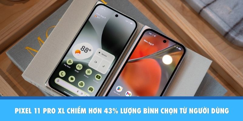 Pixel 11 Pro XL Gây Sốt Nhờ AI Mạnh, Màn Hình Lớn Và Pin “Trâu” Pixel 11 Pro XL chiếm hơn 43% lượng bình chọn từ người dùng